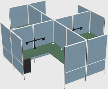 Modern modular quad l-shaped panel system
