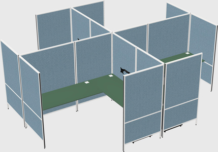 Modern modular quad l-shaped panel system