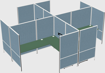 Modern modular quad l-shaped panel system