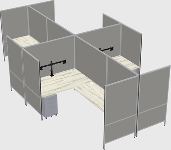 Modern modular quad l-shaped panel system
