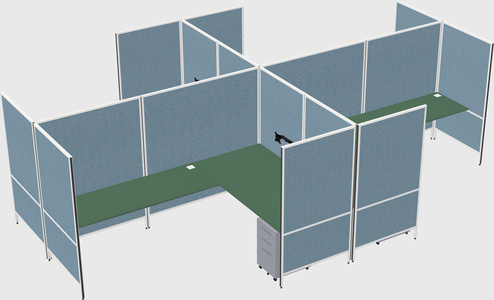 Modern modular quad l-shaped panel system