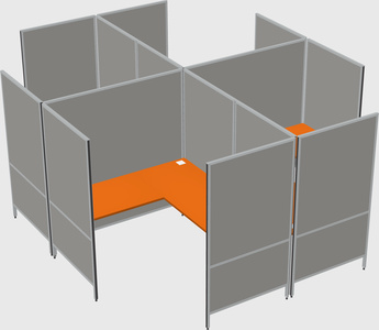 Modern modular quad l-shaped panel system