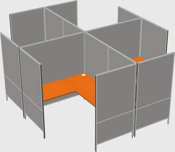 Modern modular quad l-shaped panel system