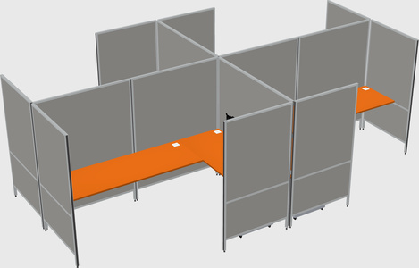 Modern modular quad l-shaped panel system