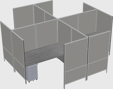 Modern modular quad l-shaped panel system