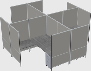 Modern modular quad l-shaped panel system