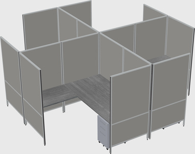 Modern modular quad l-shaped panel system