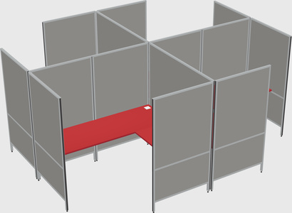 Modern modular quad l-shaped panel system