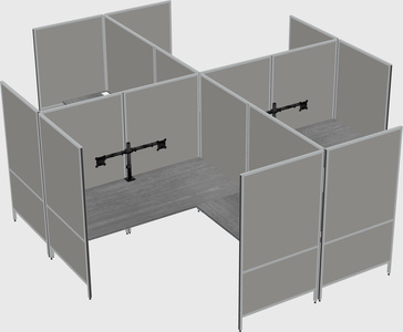 Modern modular quad l-shaped panel system