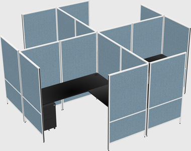 Modern modular quad l-shaped panel system