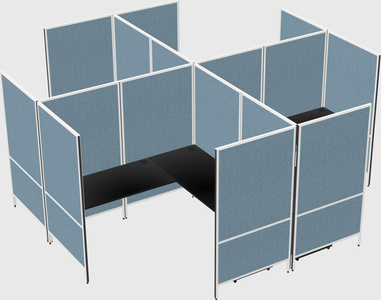 Modern modular quad l-shaped panel system