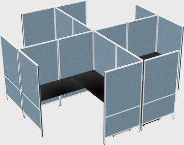 Modern modular quad l-shaped panel system