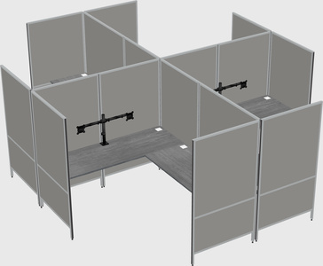 Modern modular quad l-shaped panel system