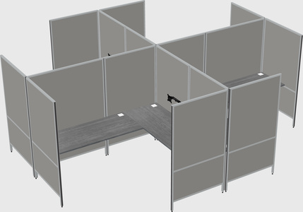 Modern modular quad l-shaped panel system
