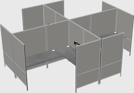 Modern modular quad l-shaped panel system