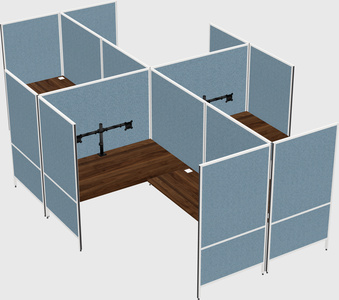 Modern modular quad l-shaped panel system