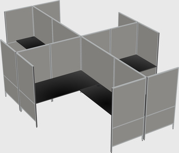 Modern modular quad l-shaped panel system