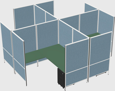 Modern modular quad l-shaped panel system