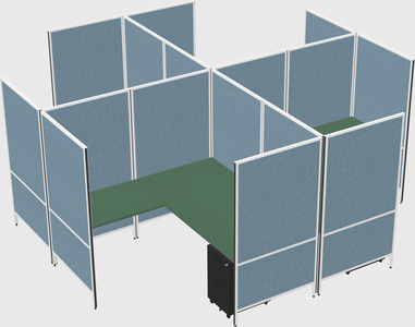 Modern modular quad l-shaped panel system