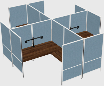 Modern modular quad l-shaped panel system