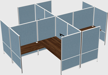 Modern modular quad l-shaped panel system