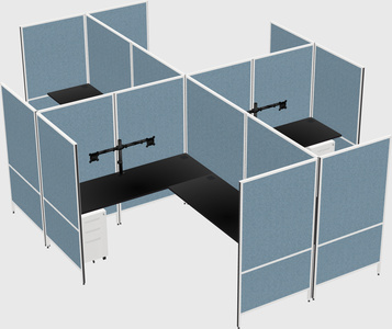 Modern modular quad l-shaped panel system