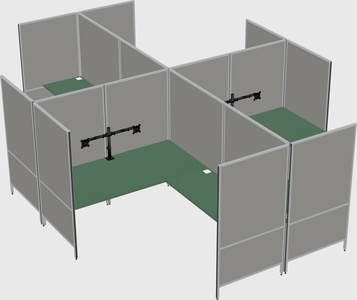 Modern modular quad l-shaped panel system
