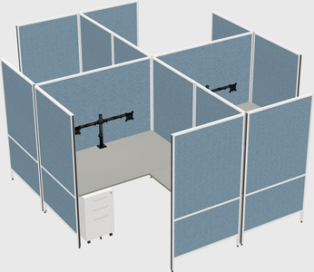 Modern modular quad l-shaped panel system