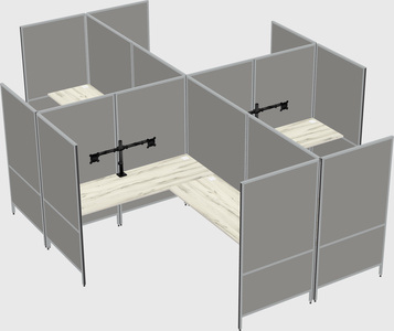 Modern modular quad l-shaped panel system