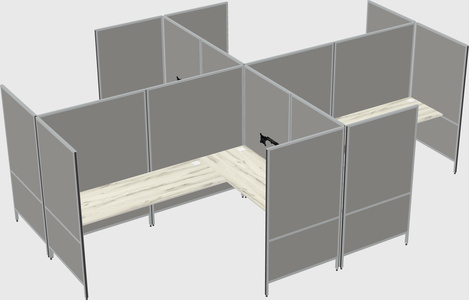 Modern modular quad l-shaped panel system