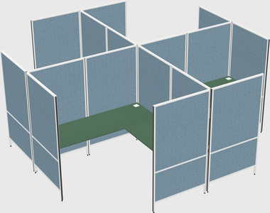 Modern modular quad l-shaped panel system
