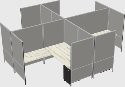 Modern modular quad l-shaped panel system