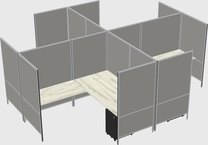 Modern modular quad l-shaped panel system