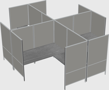 Modern modular quad l-shaped panel system