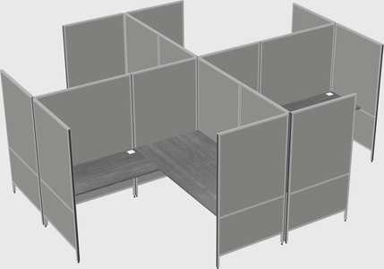 Modern modular quad l-shaped panel system