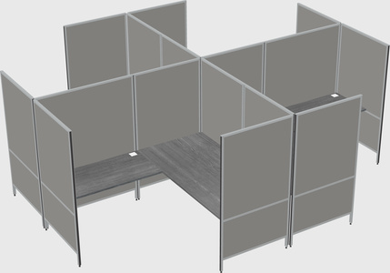 Modern modular quad l-shaped panel system