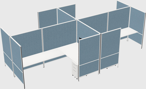 Modern modular quad l-shaped panel system