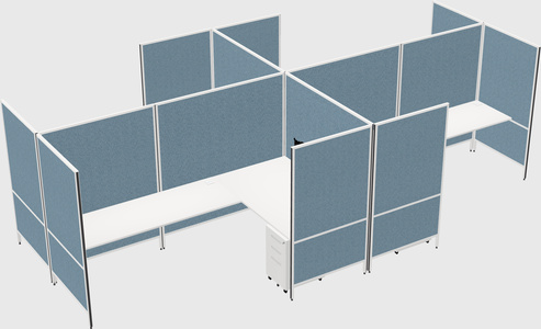 Modern modular quad l-shaped panel system