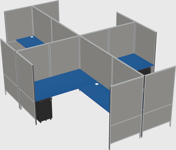 Modern modular quad l-shaped panel system
