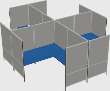 Modern modular quad l-shaped panel system