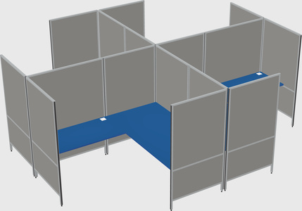 Modern modular quad l-shaped panel system