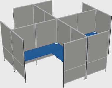 Modern modular quad l-shaped panel system