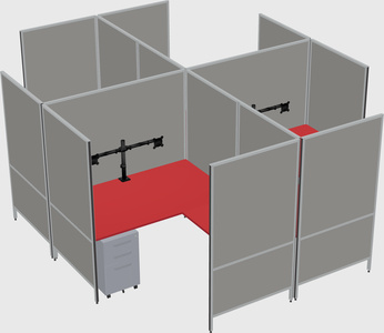 Modern modular quad l-shaped panel system