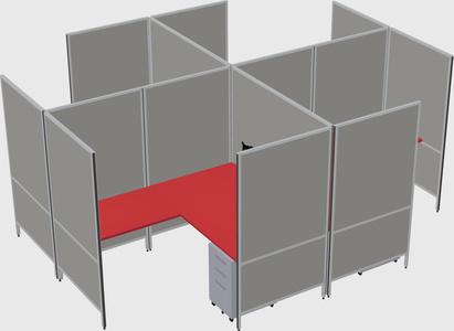 Modern modular quad l-shaped panel system