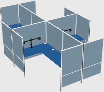 Modern modular quad l-shaped panel system