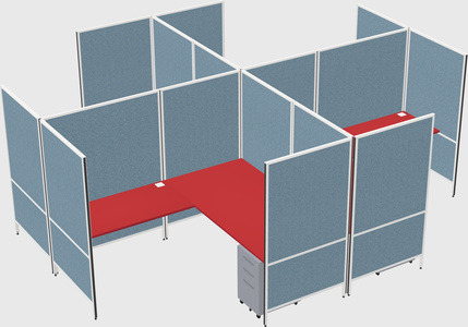 Modern modular quad l-shaped panel system