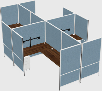 Modern modular quad l-shaped panel system