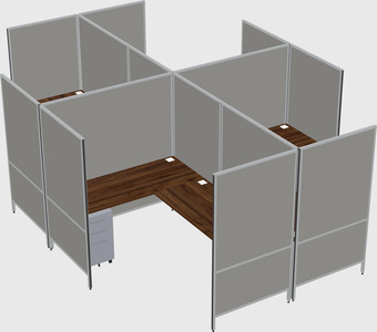 Modern modular quad l-shaped panel system