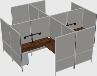 Modern modular quad l-shaped panel system