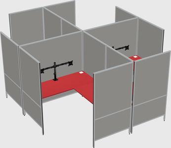 Modern modular quad l-shaped panel system
